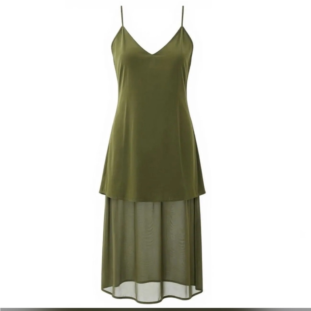 Gold Hawk Velvet Sheer Bottom Slip Dress